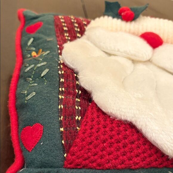 Festive Santa Claus Decorative Pillow 13” - Picture 3 of 5